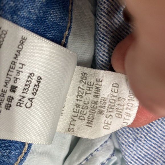 MOTHER SUPERIOR INSIDER CROP STEP CHEW IN DESTROYED BILLS HIRISE STRAIGHT LEG - Picture 10 of 16